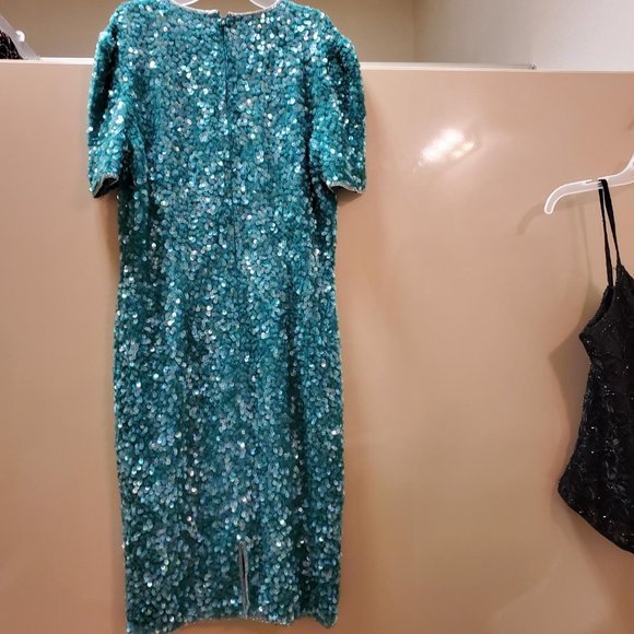 Nipon Night women's green sequin dress - Picture 2 of 6